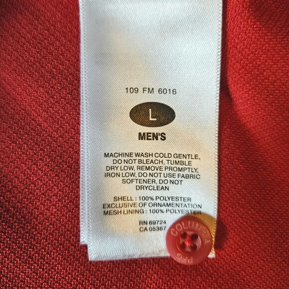 Columbia PFG Omni-Shield Sun Protection Polo Shirt Burnt Orange Men's Large - Picture 6 of 7